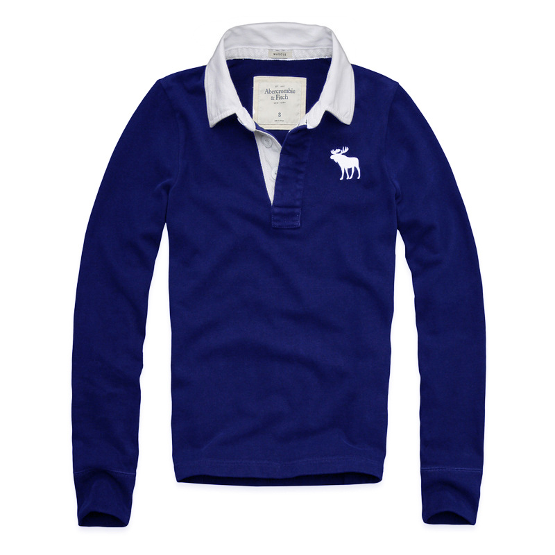 Abercrombie Fitch Hombres Solapa Largo Remera AF6241